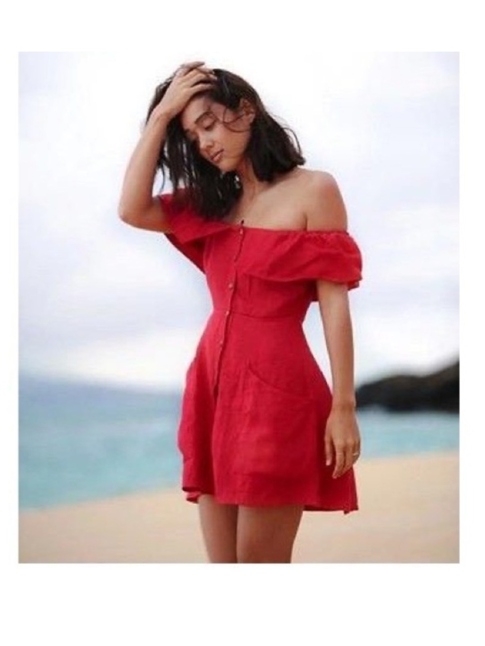 Reformation Classic off shoulder Bianca Dress